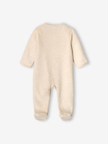 Fluwelen slaappakje voor baby's met opening aan de voorkant gemêleerd beige - vertbaudet enfant 