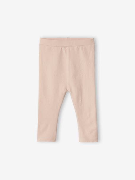 Set van 2 basic babyleggings LICHTBEIGE MET PRINT+roze (poederkleur) - vertbaudet enfant 