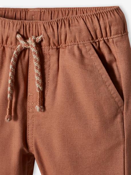 Broek voor babyjongen met elastische taille hemelsblauw+pecannoot - vertbaudet enfant 