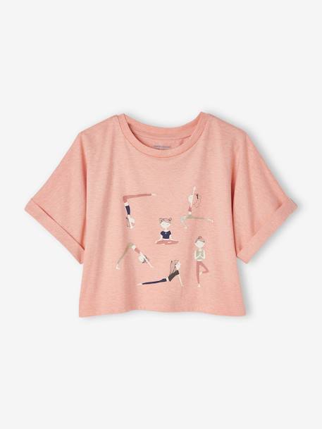 Meisjes t-shirt met korte mouwen abrikoos - vertbaudet enfant 