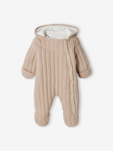 Combipiloot in katoengaas met offset opening beige - vertbaudet enfant 