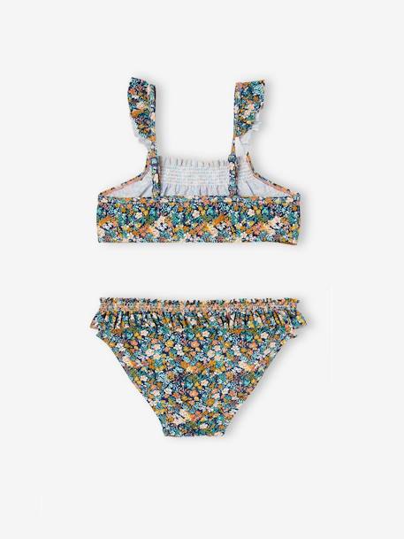 Gebloemde bikini voor meisjes blauw - vertbaudet enfant 