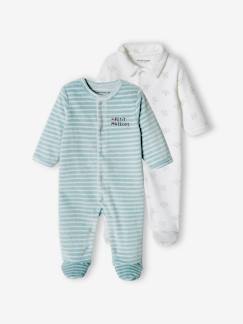 Baby-Pyjama, surpyjama-Set van 2 "boot" slaappakjes Jongens van fluweel