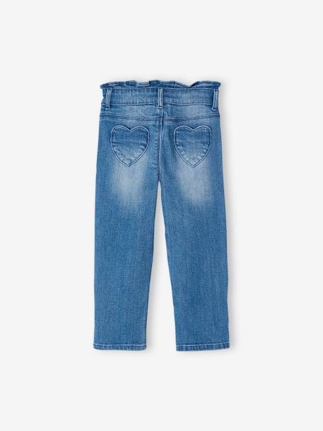 Denim driekwartbroek met strik voor meisjes double stone+stone - vertbaudet enfant 