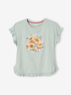 T-shirt met ruches en lovertjes meisje  - vertbaudet enfant