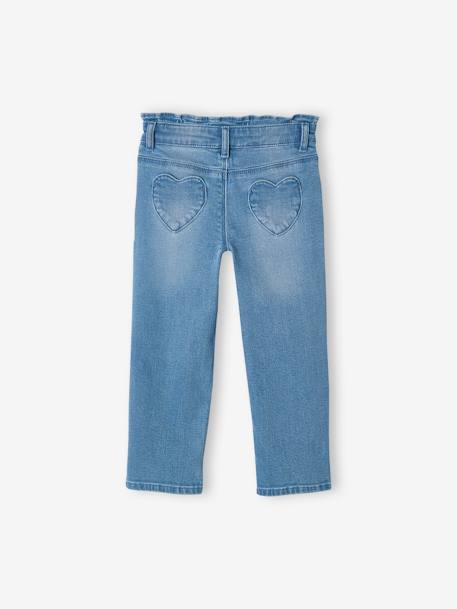 Denim driekwartbroek met strik voor meisjes double stone+stone - vertbaudet enfant 