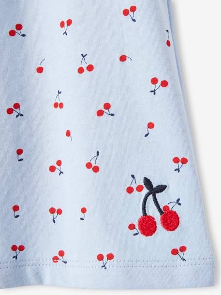 T-shirt meisjes met print en vlindermouwen hemelsblauw - vertbaudet enfant 