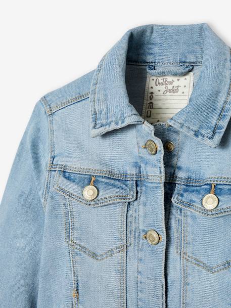 Personaliseerbare denim jasje voor meisjes double stone+stone - vertbaudet enfant 