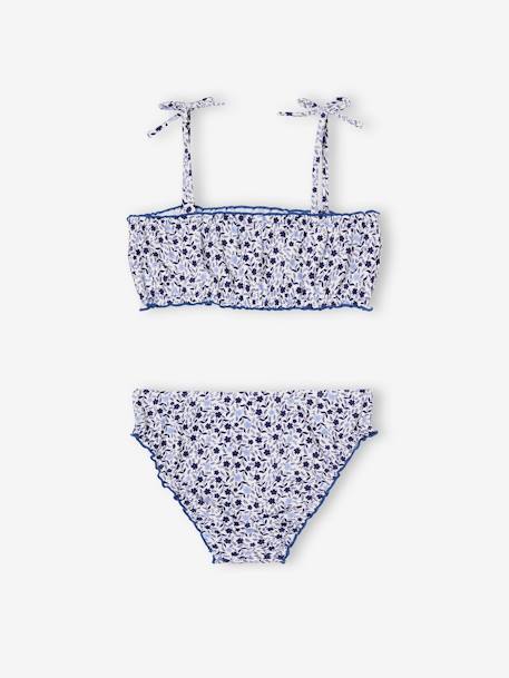 Gebloemde bikini voor meisjes blauw - vertbaudet enfant 