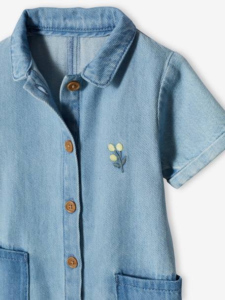 Babypakje met korte mouwen in denim gebleekt denim - vertbaudet enfant 