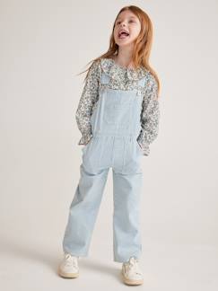 Meisje-Salopet, jumpsuit-Gestreepte salopette voor meisjes