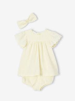 -Driedelige set voor baby: jurk + bloomer + haarband