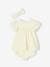 Driedelige set voor baby: jurk + bloomer + haarband pastelgeel - vertbaudet enfant 