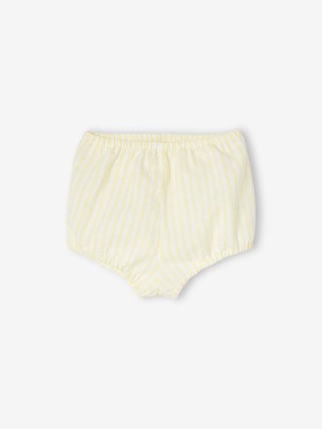 Driedelige set voor baby: jurk + bloomer + haarband pastelgeel - vertbaudet enfant 