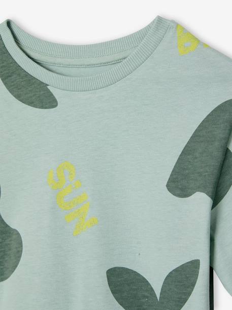 Jongensshirt met groot exotisch motief saliegroen - vertbaudet enfant 