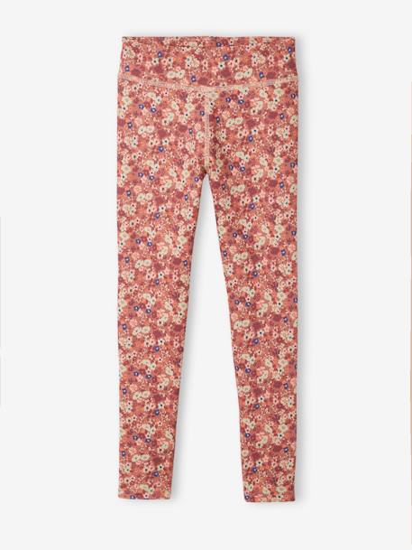 Sportlegging met print van technisch materiaal meisjes blauw+terracotta - vertbaudet enfant 