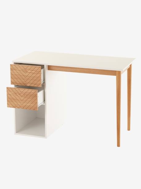 Bureau CHEVRONS-lijn wit/hout - vertbaudet enfant 