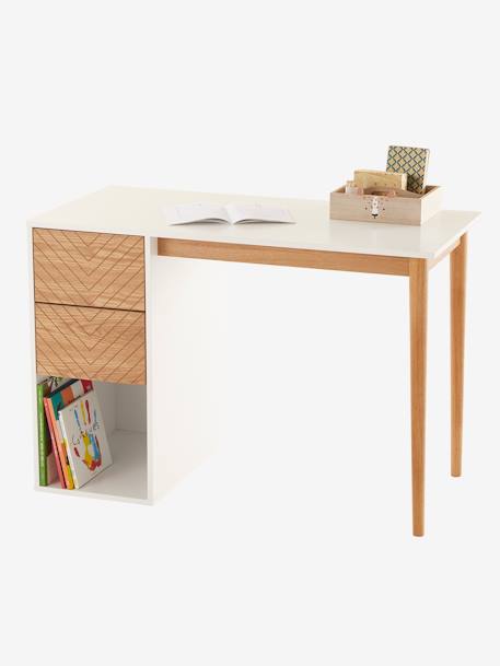 Bureau CHEVRONS-lijn wit/hout - vertbaudet enfant 