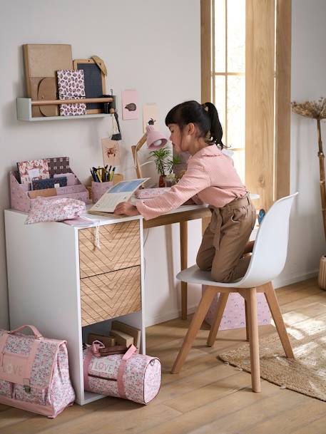 Bureau CHEVRONS-lijn wit/hout - vertbaudet enfant 