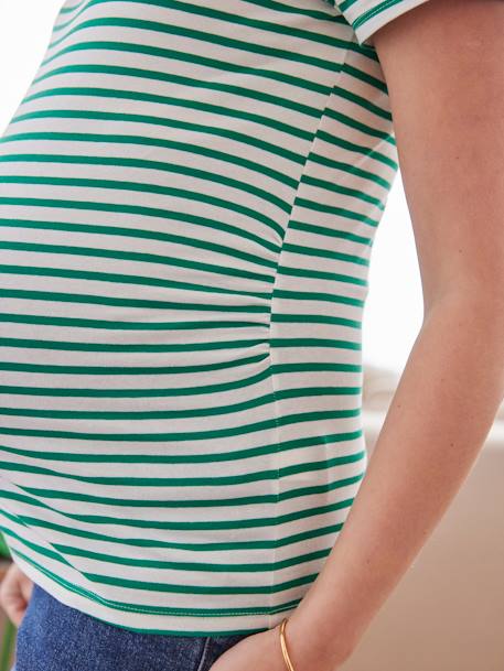 Zwangerschapsshirt met korte mouwen groen+marineblauw - vertbaudet enfant 