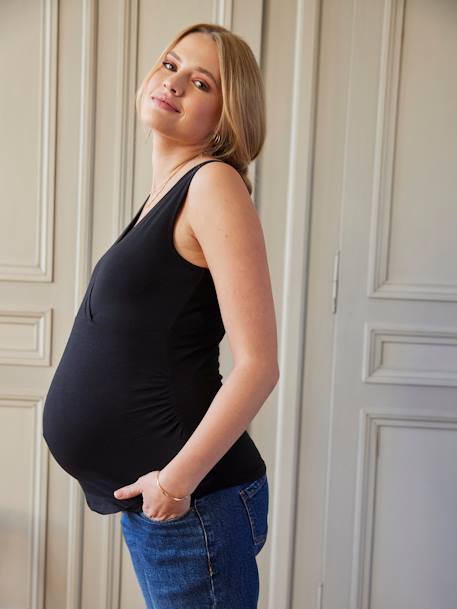 Set met 2 wikkelhemdjes voor de zwangerschap en borstvoeding zwart - vertbaudet enfant 