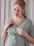 Korte wikkeljurk voor zwangerschap en borstvoeding saliegroen - vertbaudet enfant 