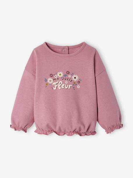 Babysweater met print zachtpaars - vertbaudet enfant 