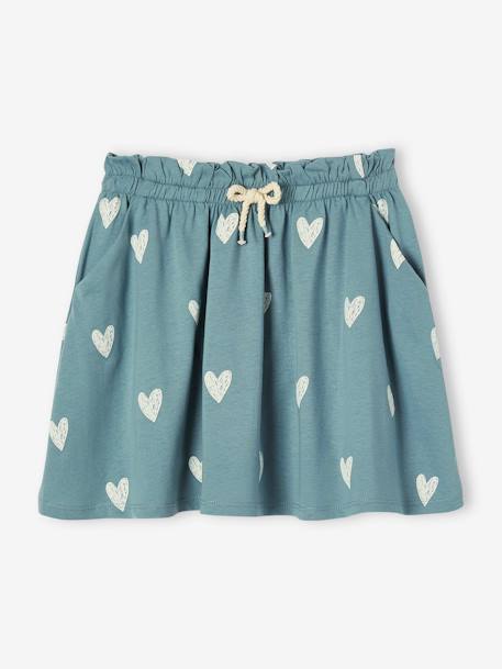 Meisjesrok met print blauw, gestreept+ecru+groen+groengrijs+rozen - vertbaudet enfant 