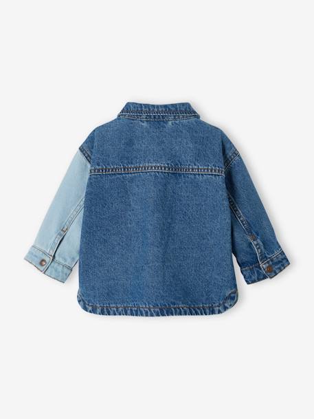 Contrasterend denim babyjasje stone - vertbaudet enfant 