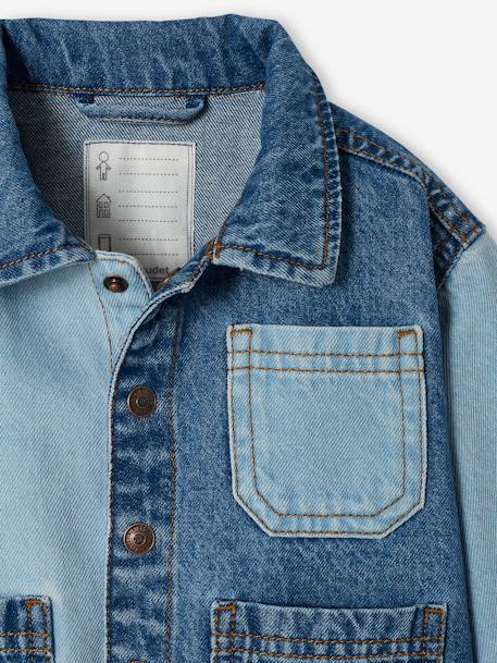 Contrasterend denim babyjasje stone - vertbaudet enfant 