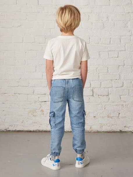 Jongensbroek denim battle eenvoudig aan te trekken double stone+stone - vertbaudet enfant 