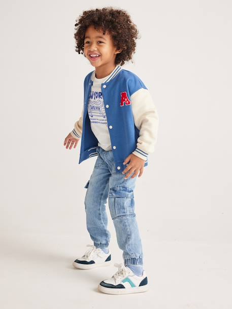 Leren sneakers met veters en rits WIT - vertbaudet enfant 