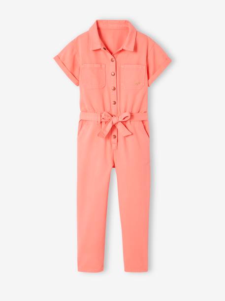 Jumpsuit voor meisjes perzik - vertbaudet enfant 