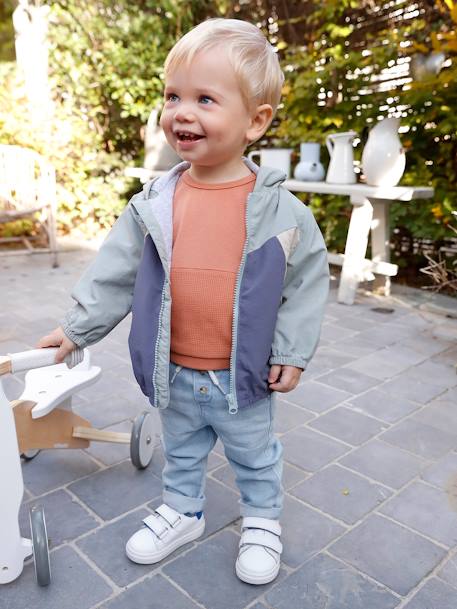 Lichte denim broek baby gebleekt denim+ongewassen denim - vertbaudet enfant 