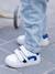 Leren geborstelde babysneakers blauw+wit - vertbaudet enfant 