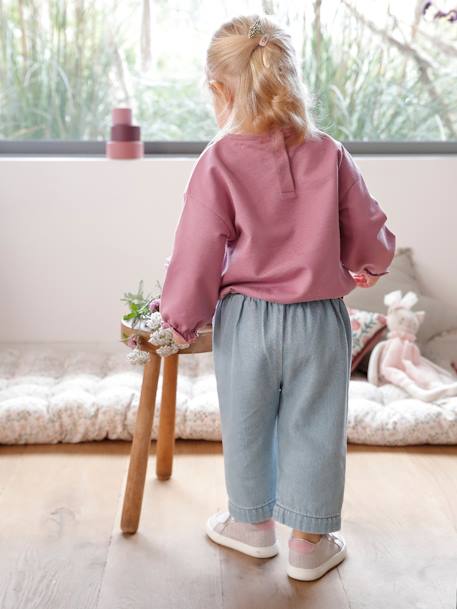 Babysweater met print zachtpaars - vertbaudet enfant 