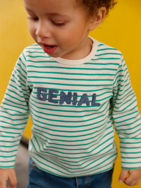 T-shirt bericht jongensbaby groen - vertbaudet enfant 