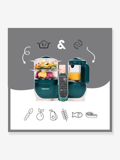 Multifunctionele keukenrobot Nutribaby + van BABYMOOV beige+Donkergrijs+groen - vertbaudet enfant 