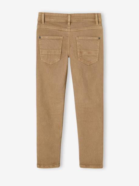 Gekleurde slim MorphologiK FIN jongens beige+chocoladebruin+groengrijs+hemelsblauw+kaki+leiblauw - vertbaudet enfant 