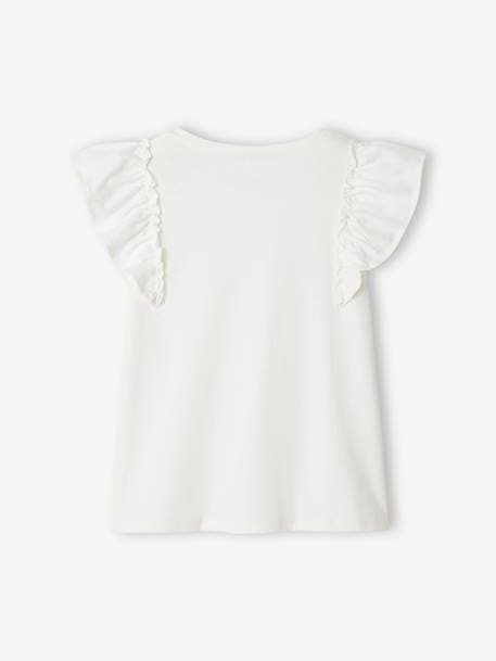 Meisjes T-shirt met ruches ecru - vertbaudet enfant 