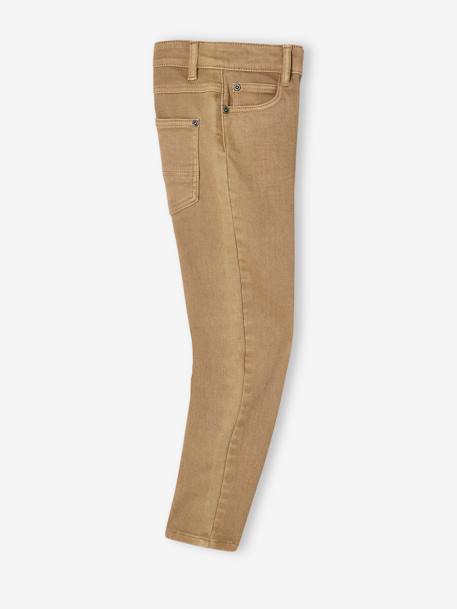 Gekleurde slim MorphologiK FIN jongens beige+chocoladebruin+groengrijs+hemelsblauw+kaki+leiblauw - vertbaudet enfant 