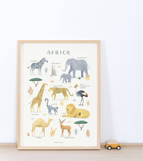 Poster Afrikaanse dieren Lilydale LILIPINSO lichtgeel - vertbaudet enfant 