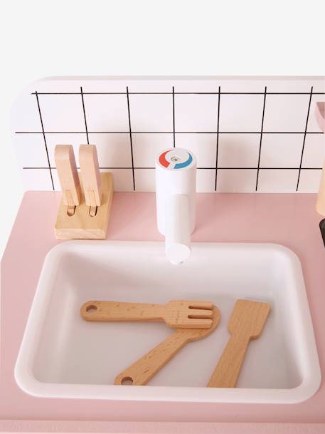 Houten design keukentje roze+wit - vertbaudet enfant 