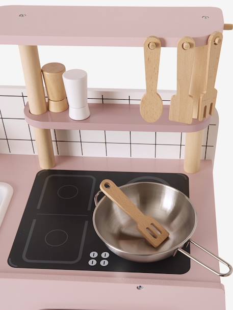 Houten design keukentje karamel+roze+wit - vertbaudet enfant 