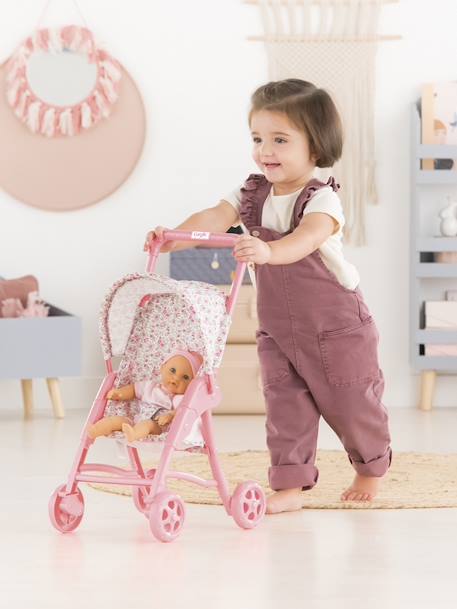 Kinderwagen met bloemetjes - Mijn eerste babypop - COROLLE snoepjesroze - vertbaudet enfant 