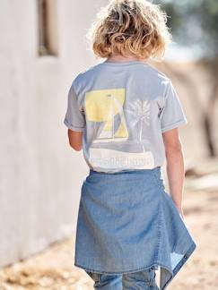 Jongens-Jongens-T-shirt met groot bootmotief op de rug