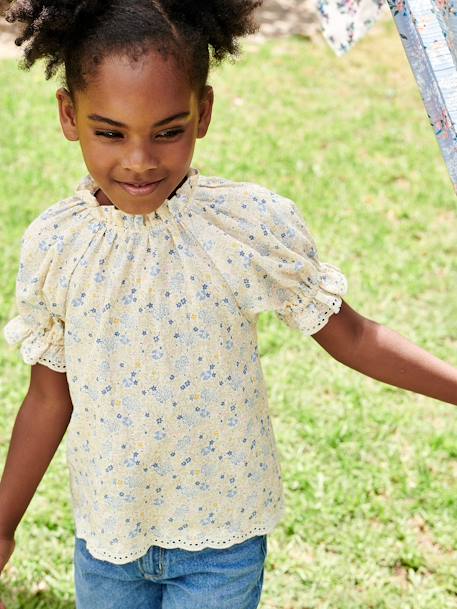 Blouse voor meisjes ecru - vertbaudet enfant 