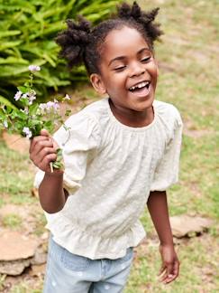 Meisje-T-shirt, souspull-T-shirt-Blouse-T-shirt met bloemenprint voor meisjes