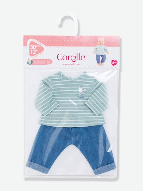 Broek en gestreept truitje Loire-vallei - COROLLE blauw, gestreept - vertbaudet enfant 