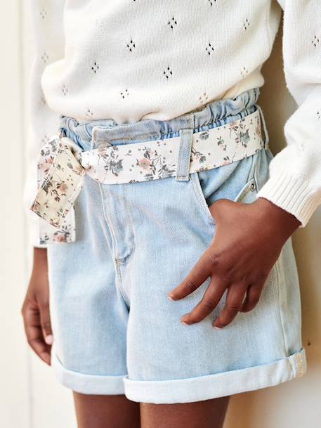 Meisjesshort gebleekt denim - vertbaudet enfant 